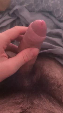 amateur cock foreskin gay jerk off male masturbation solo uncut gif