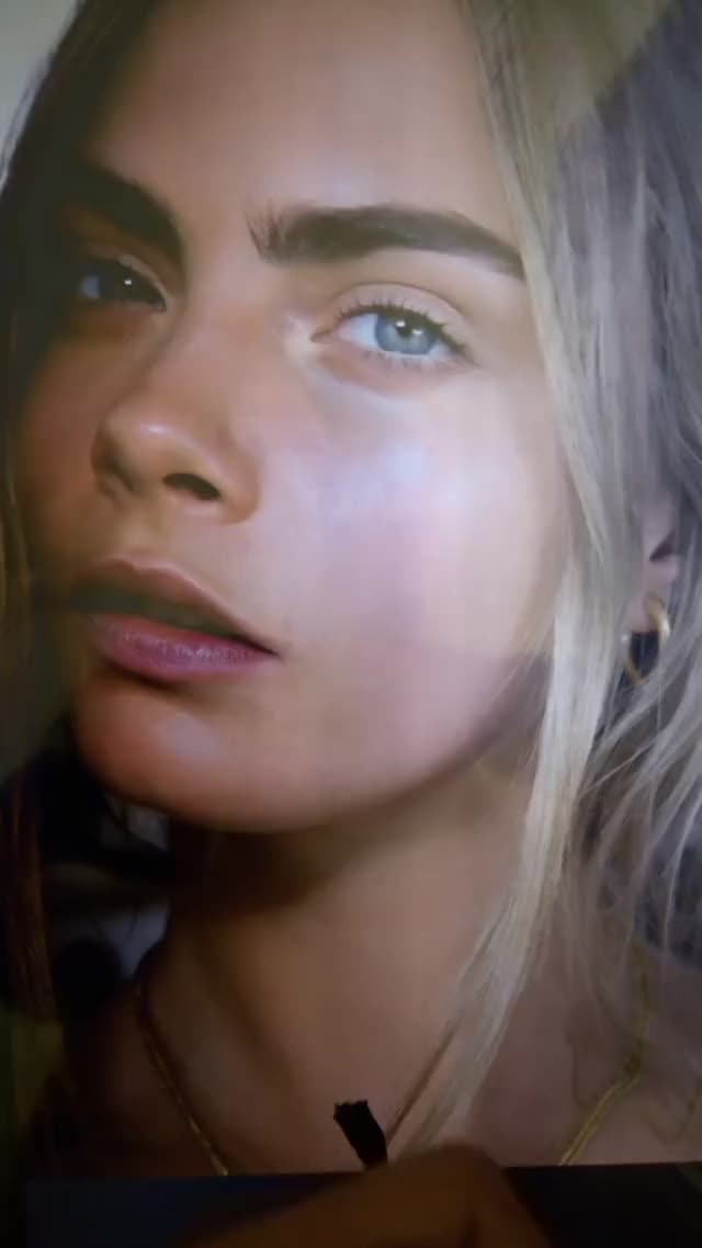 Cara Delevingne Celebrity Cum Cumshot Dripping Facial Model Tribute gif