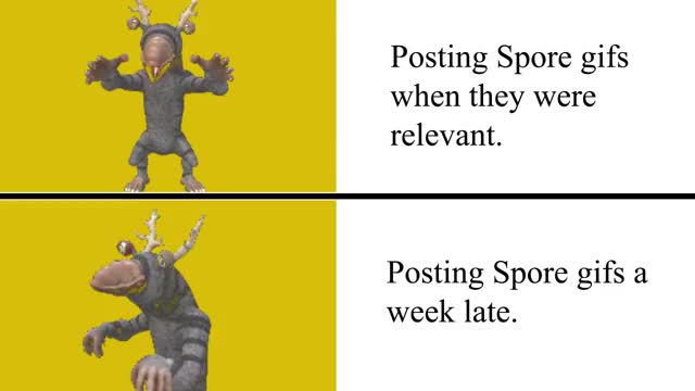 Posting Spore GIFs a week late.