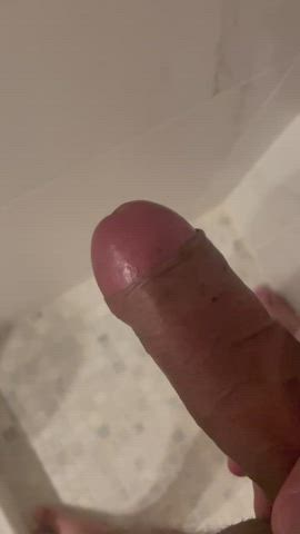 cum cumshot male masturbation shower solo thick cock gif