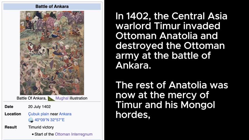 After the battle of Ankara 1402...