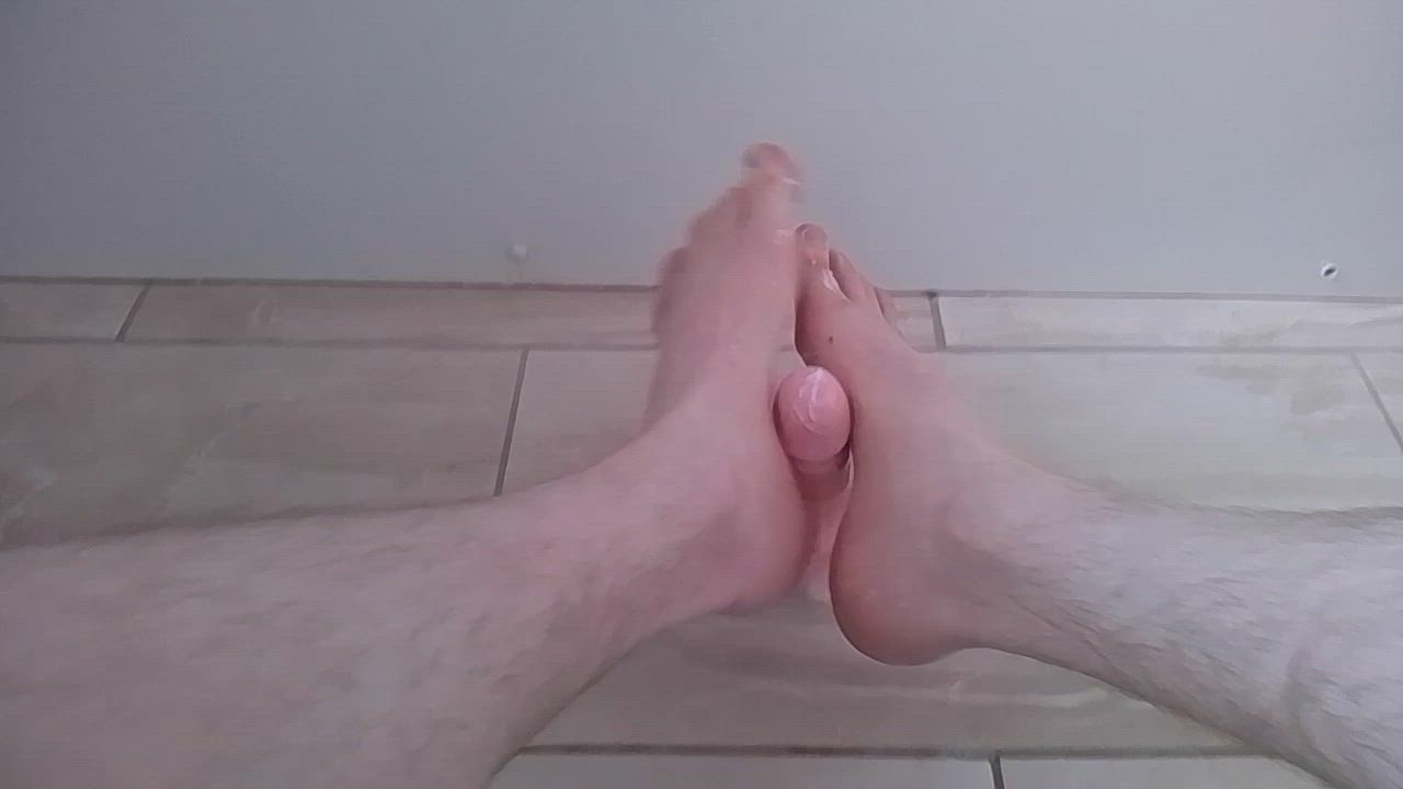 Giving my dildo a footjob