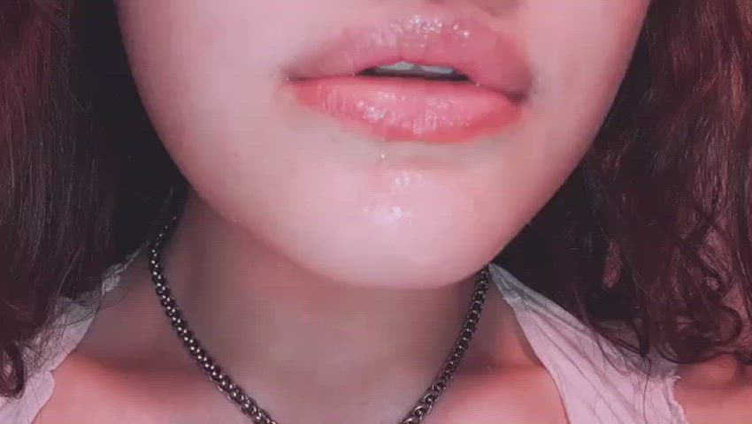 drooling spit tongue fetish gif