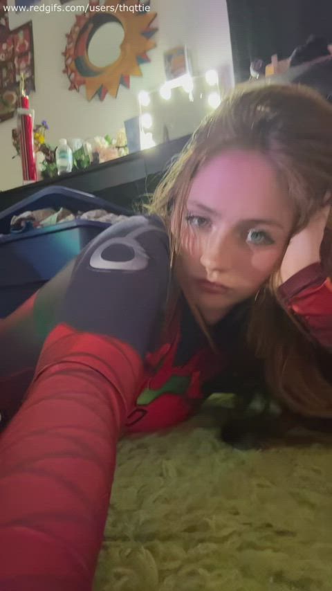 18 years old bodysuit cosplay redhead teen tiktok gif