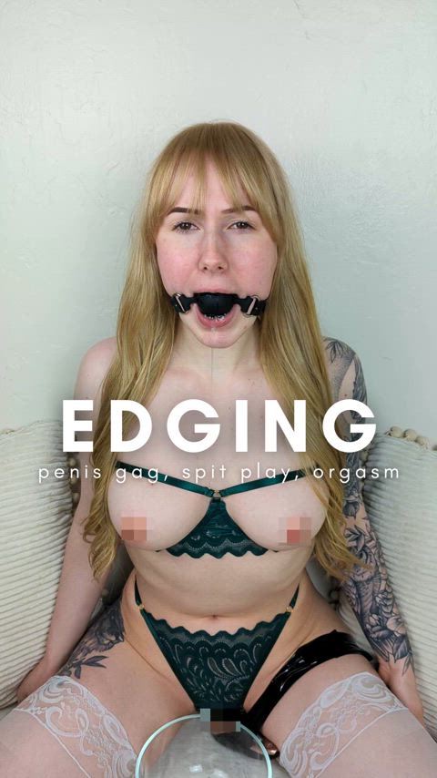 drool drooling edging gag gag reflex gagged gagging orgasm spit vibrator gif