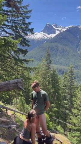 Sucking dick right off the trail in Cascades National Park