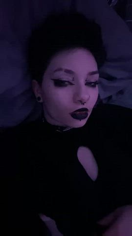 goth lingerie solo gif