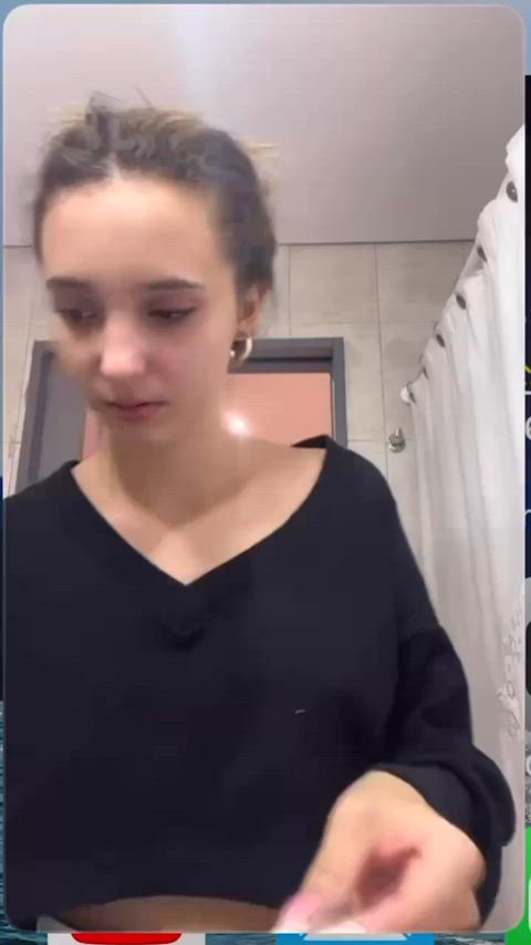 accidental big tits boobs nipple nipslip tiktok tits gif