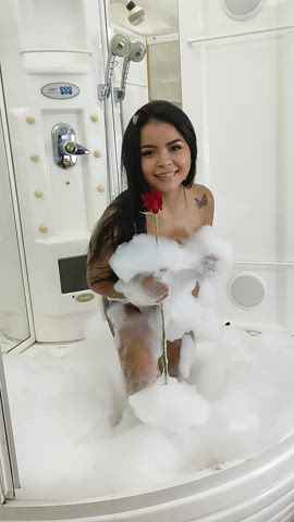 Babe CamSoda Chaturbate Cute Latina Natural Tits Petite Pussy Shower gif