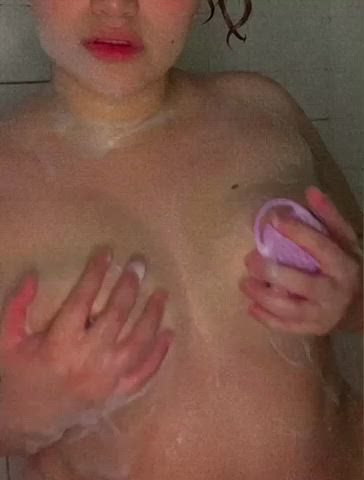 Latina Nipples Shower Soapy Tits gif