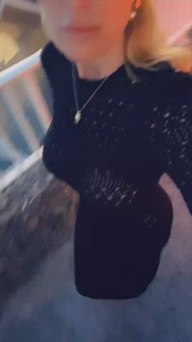 Skin-tight, see through black dress