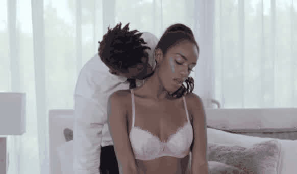 Ebony Ebony Couple Erotic Foreplay Kissing Passionate gif