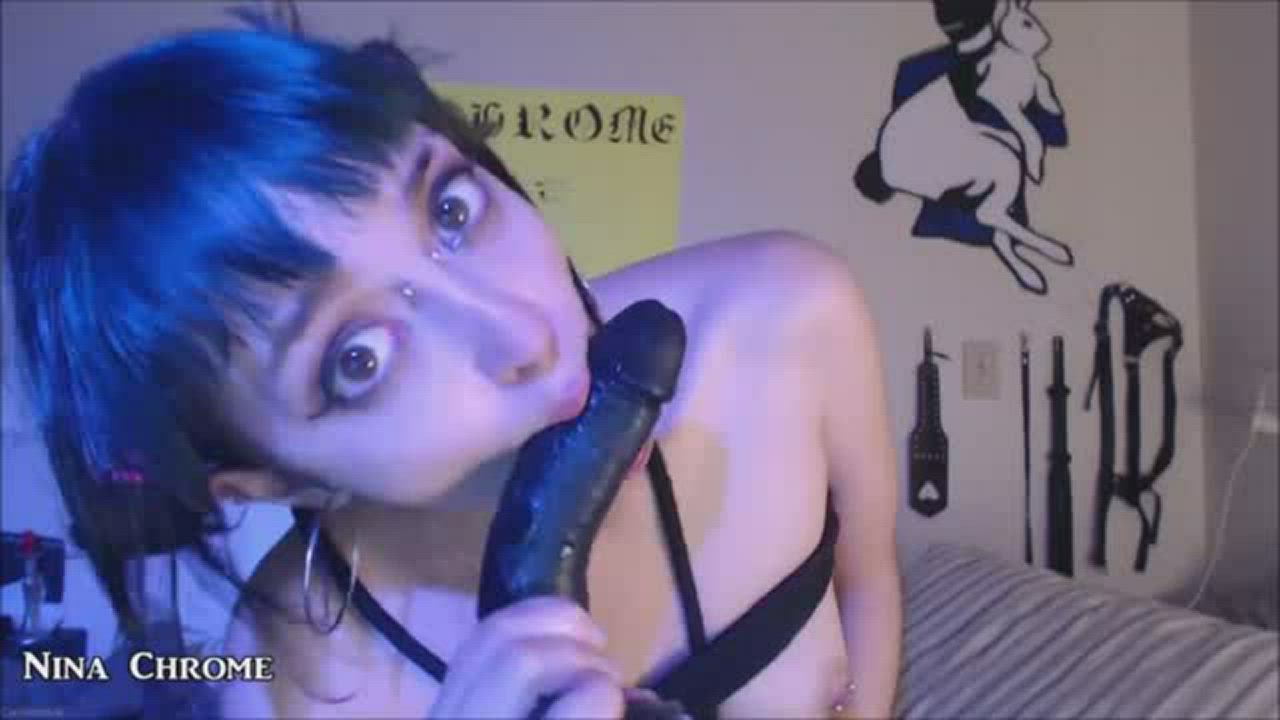 Blowjob Cam Dildo Goth gif