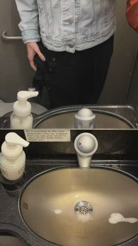 airplane bathroom pee peeing piss pissing public toilet gif