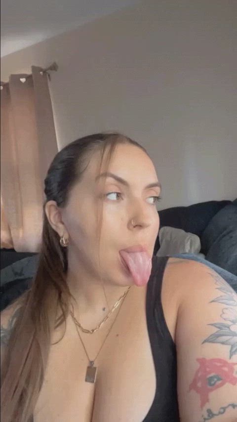 long tongue tongue tongue fetish gif