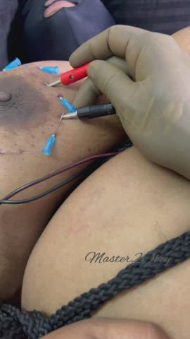 bdsm bondage boobs domination electric electro indian pain sensory play gif