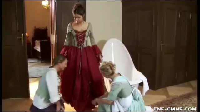 Two Female Servants Prepare to Bathe Their Countess