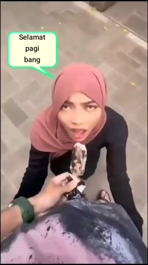 amateur asian blowjob caption food fetish hijab indonesian malaysian muslim pov gif