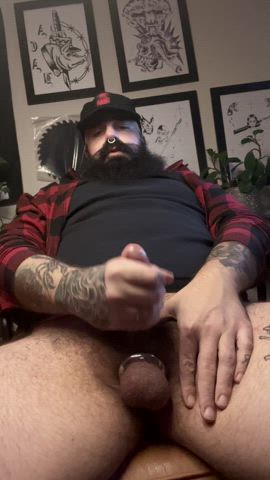 cock cum cumshot gay jerk off male masturbation masturbating nsfw solo tattoo gif