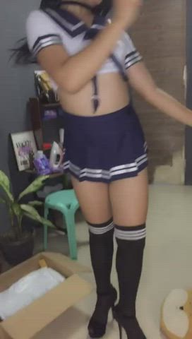 Schoolgirl Small Tits Trans gif