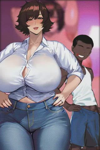 Age Gap BBC Big Tits Bouncing Tits Cheating Hentai Interracial MILF Riding Porn GIF