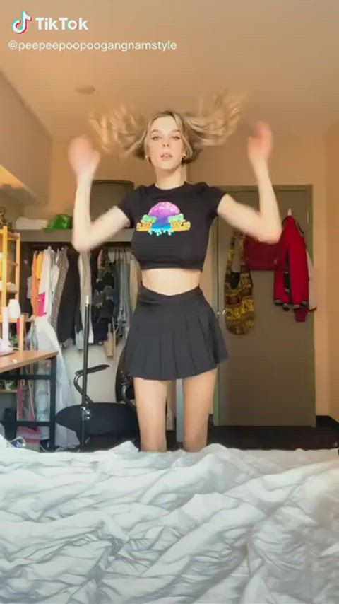 babe boobs cute girls homemade pretty starlet teen teens tiktok gif