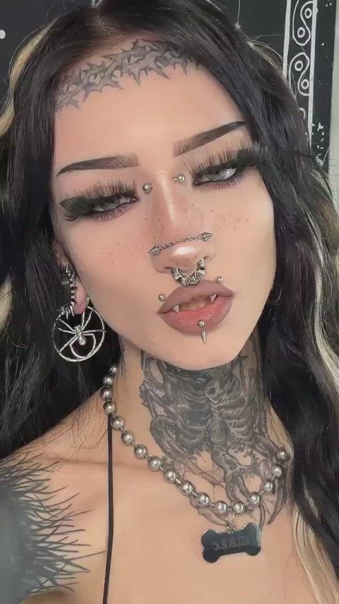 alt goth non-nude piercing tattoo tattooed tongue fetish alt-girls goth-girls hot-girls-with-tattoos