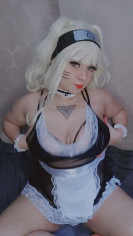 big tits chubby cosplay kawaii girl naruto natural tits rule34 gif