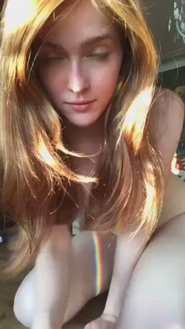 amateur babe pussy redhead solo tits gif