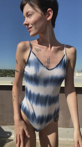 Alt Pussy Sensual Short Hair Skinny Small Tits Tattoo Thighs Tits gif