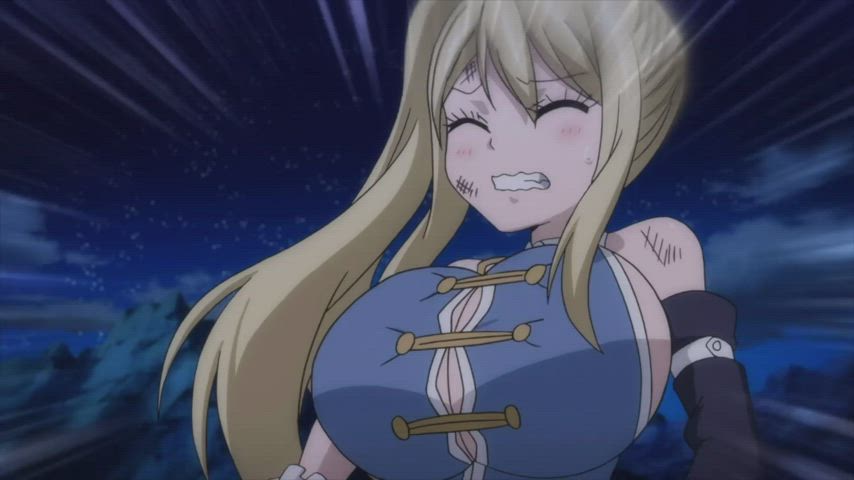 Brandish messes with Lucy's Boobs [Fairy Tail] (S8 E25)
