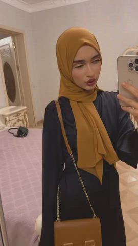 clothed hijab solo uniform gif