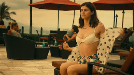 Alexandra Daddario Ass Big Tits Bikini Pool gif