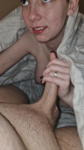 Cute FtM twink sucking cock