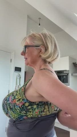 busty gilf huge tits natural tits gif