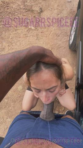 bbc blowjob car face fuck interracial latina pov gif