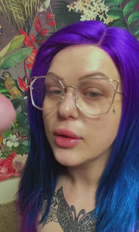 cum cum in mouth cumshot emo facial glasses goth cumslut gif