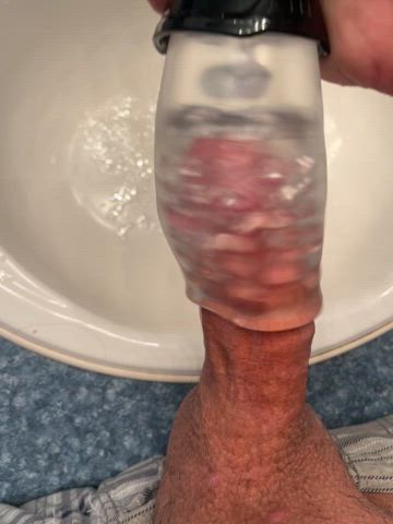 circumcised cum cumshot ejaculation fucktoy masturbating gif