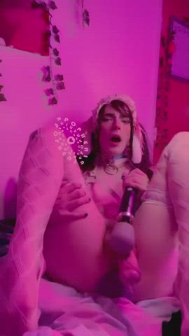 bunny cumshot femboy trans trans woman vibrator femboys trans-girls gif