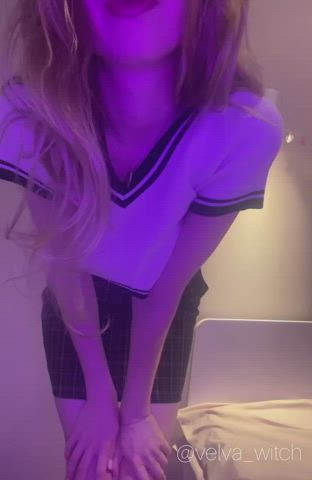 babe blonde boobs cute petite teen tiktok gif