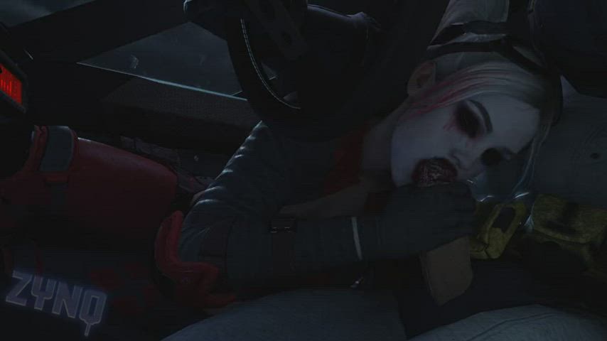 Animation Blonde Blowjob Car Sex Harley Quinn Pigtails gif