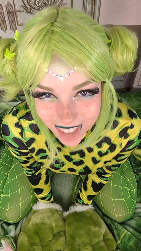 ahegao big eyes blowjob blue eyes cosplay furries furry onlyfans petplay green hair