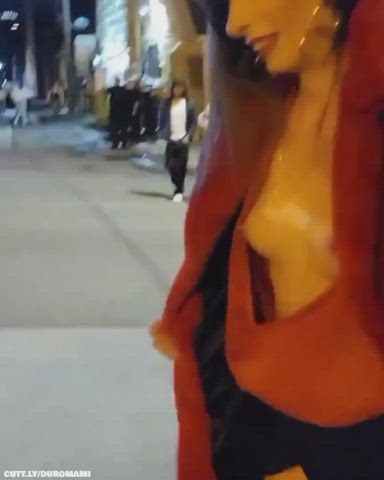 amateur ass exhibitionist exposed flashing public small tits tits upskirt gif