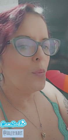 big tits blowjob deepthroat dildo glasses latina lingerie milf sucking gif