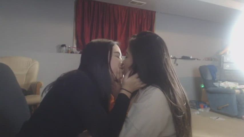 girls kissing lesbians gif