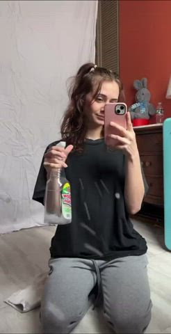 Cleaning the mirror