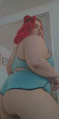 bbw big ass chubby redhead twerking gif