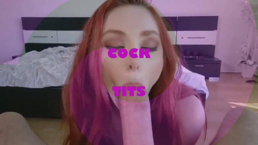 big tits blowjob groping hypnosis joi redhead sucking tits tits gif