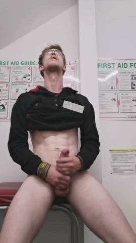 This is me in the first-aid room when you bend over to get the first aid box 🥵💦