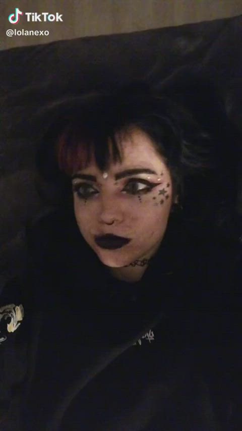 ahegao goth smile gif